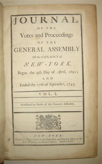 (NEW YORK.) Journal of the Votes and Proceedings of the General Assembly of the Colony of New-York.